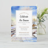 Invitation Voie d'hiver Aquarelle saison de vacances Invitati (Debout devant)