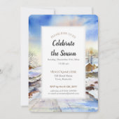 Invitation Voie d'hiver Aquarelle saison de vacances Invitati (Devant)