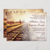 Invitation Voies ferrées rustiques de pays épousant des (Devant / Derrière)