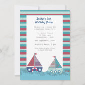 Invitation Voile Away Sailing Boys Anniversaire Photo Invitat (Dos)
