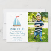 Invitation Voile dans une photo d'anniversaire nautique (Devant)