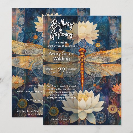 Invitation Voile de Lumière | Conception Dragonfly (Devant / Derrière)