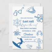 Invitation Voile Dernière Côtière Avant Le Voile Bachelorette (Devant)