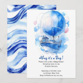 Invitation Voile en Parenthos : Baby shower de garçons nautiq (Devant / Derrière)