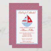 Invitation Voile En Voilier Baby shower Boy Boy (Devant / Derrière)