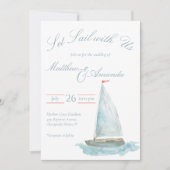 Invitation Voilier aquarelle côtier (Devant)