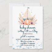 Invitation voilier Baby shower nautique grossesse (Devant)