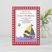 Invitation Voilier Bateau Nautique 5x7 Anniversaire (Debout devant)