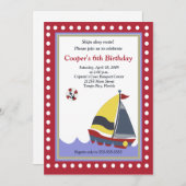 Invitation Voilier Bateau Nautique 5x7 Anniversaire (Devant / Derrière)