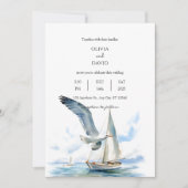 Invitation Voilier Croisière Avec Mariage Océan Seagull (Devant)