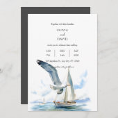 Invitation Voilier Croisière Avec Mariage Océan Seagull (Devant / Derrière)