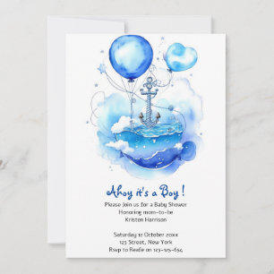 Invitation Voilier vers la joie : Baby shower nautique