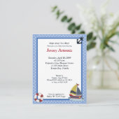 Invitation Voilier Voilier Bateau Baby shower 4x5 (Debout devant)