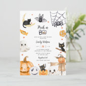 Invitation Voir Un Boo Éffrayant Boho Halloween Baby shower I (Debout devant)