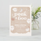 Invitation Voir Un Boo Genre Neutre Baby shower Fantôme (Debout devant)