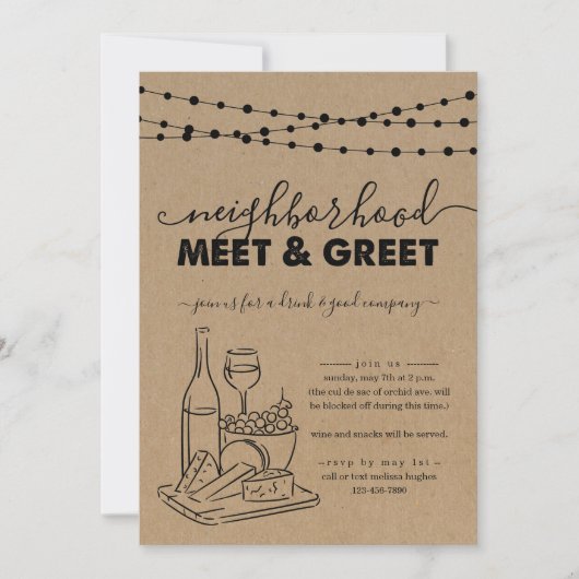 Invitation Voisinage Rencontrez et saluez l'invitation de la (Devant)