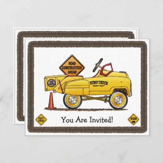 Invitation Voiture à pédales Cube (Devant / Derrière)