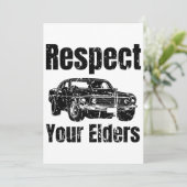 Invitation Voiture amusante - Respect Vintage Vos Aînés Class (Debout devant)