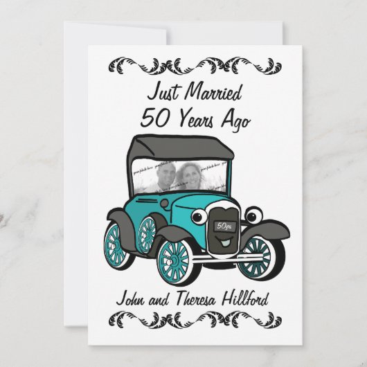 Invitation Voiture ancienne 50e anniversaire (Devant)
