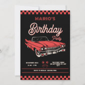 Invitation Voiture ancienne classique pour anniversaire (Devant)