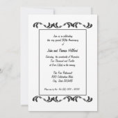 Invitation Voiture ancienne pour 50e anniversaire de mariage (Dos)