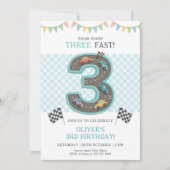 Invitation Voiture Anniversaire Rapide Pastel Trois (Devant)