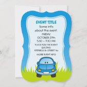 Invitation Voiture Carton Bleu (Dos)