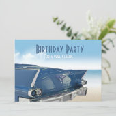 Invitation Voiture classique cool 60e Anniversaire Fête Invit (Debout devant)