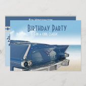 Invitation Voiture classique cool 60e Anniversaire Fête Invit (Devant / Derrière)