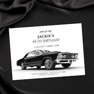Invitation Voiture classique noire