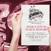 Invitation Voiture convertible vintage Retro Red Classic les