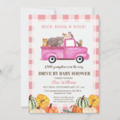 Invitation Voiture De Camion Rose Woodland Par Baby shower (Devant)