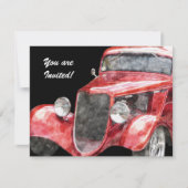 Invitation Voiture de collecte classique de Hotrod de la fête (Devant)