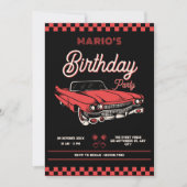 Invitation Voiture de collection vintage anniversaire (Devant)