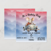 Invitation Voiture de conduite de la souris d'anniversaire de (Devant / Derrière)