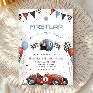 Invitation Voiture de course 1er anniversaire