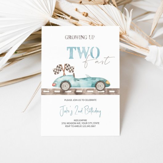 Invitation Voiture de course 2e anniversaire - Deux rapides