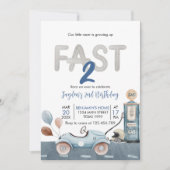 Invitation Voiture de course 2e course Deux Anniversaire Rapi (Devant)