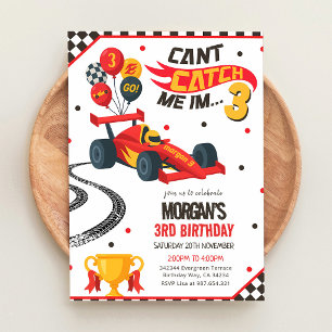 Invitation Voiture de course 3e anniversaire Ne peut pas m'at