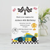 Invitation Voiture de course Anniversaire, 6e anniversaire In (Debout devant)