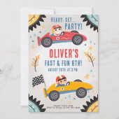 Invitation Voiture de course Anniversaire Bash (Devant)