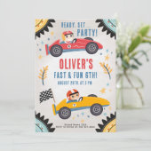 Invitation Voiture de course Anniversaire Bash (Debout devant)