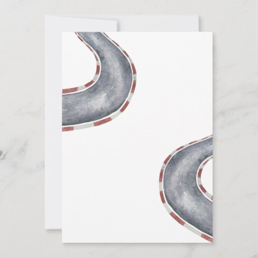 Invitation Voiture de course Besoin de vitesse 4e fête d'anni (Dos)