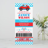 Invitation Voiture de course Billet Pass Baby shower Fête Inv (Debout devant)