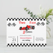 Invitation Voiture de course bithday jumeaux garçons grandiss (Debout devant)