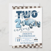 Invitation Voiture de course bleue Two Fast Two Curious 2e an (Devant)