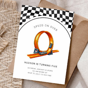 Invitation Voiture de course chaude 3e anniversaire