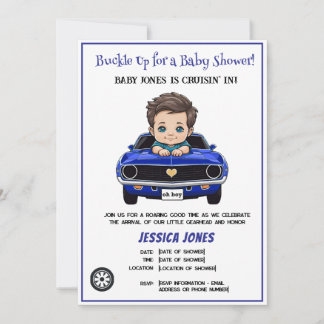 Invitation Voiture De Course Classique Baby Boy Cruisin' In S