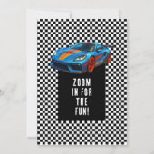Invitation Voiture de course colorée fête d'anniversaire (Dos)