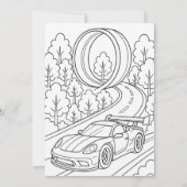 Invitation Voiture de course colorée fête d'anniversaire (Dos)